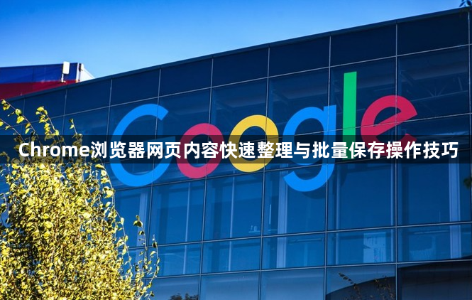 Chrome浏览器网页内容快速整理与批量保存操作技巧1