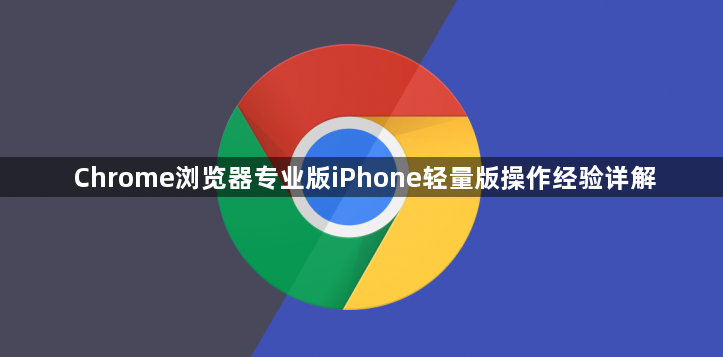 Chrome浏览器专业版iPhone轻量版操作经验详解1