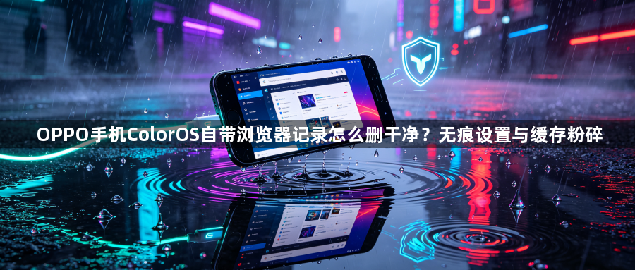 OPPO手机ColorOS自带浏览器记录怎么删干净？无痕设置与缓存粉碎1