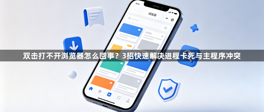 双击打不开浏览器怎么回事?3招快速解决进程卡死与主程序冲突1