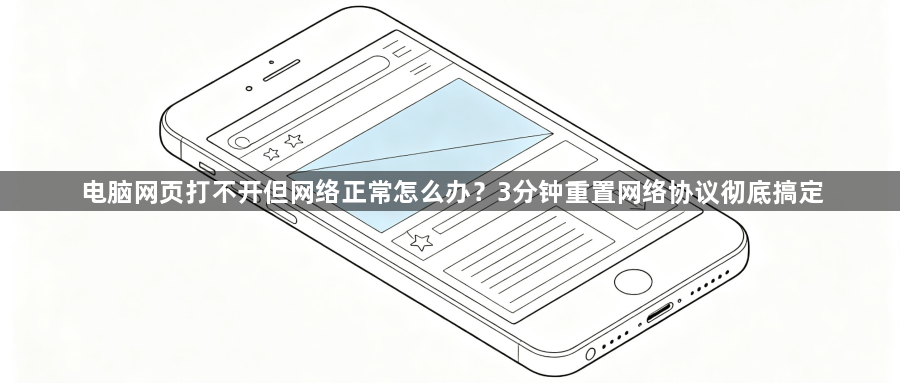 电脑网页打不开但网络正常怎么办？3分钟重置网络协议彻底搞定1