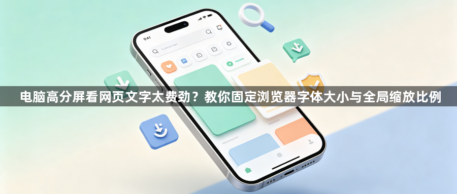电脑高分屏看网页文字太费劲？教你固定浏览器字体大小与全局缩放比例1