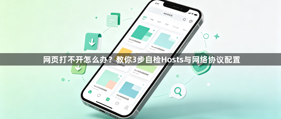 网页打不开怎么办？教你3步自检Hosts与网络协议配置1